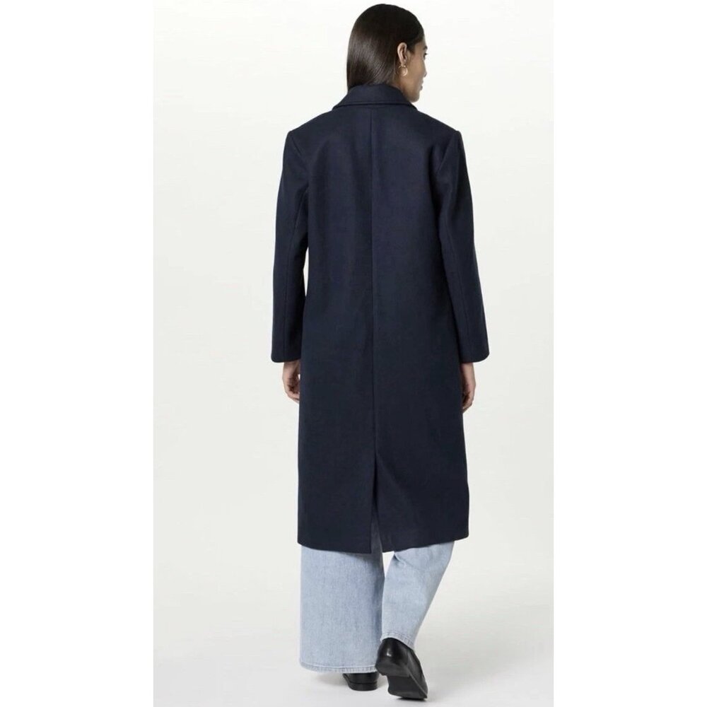 The Drop Liam Loose Overcoat Size XXL 2XL Navy Blue Women's Long Jacket Career - Picture 2 of 3